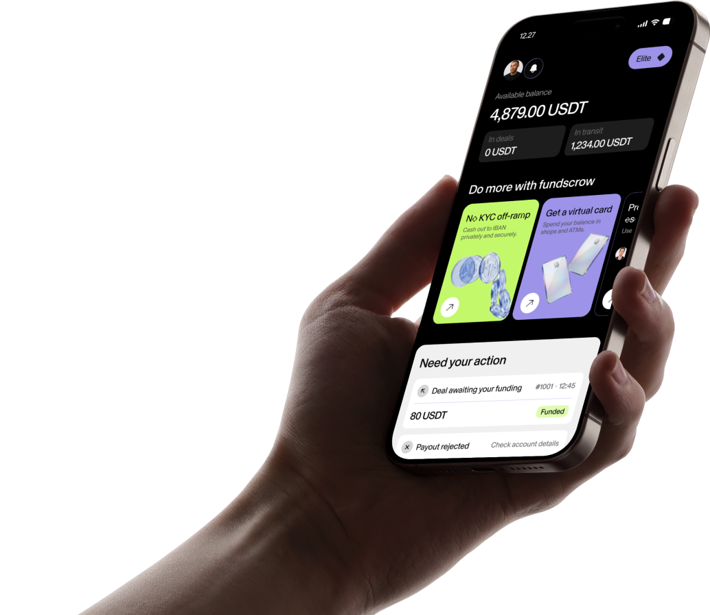 Fundscrow banking on a phone