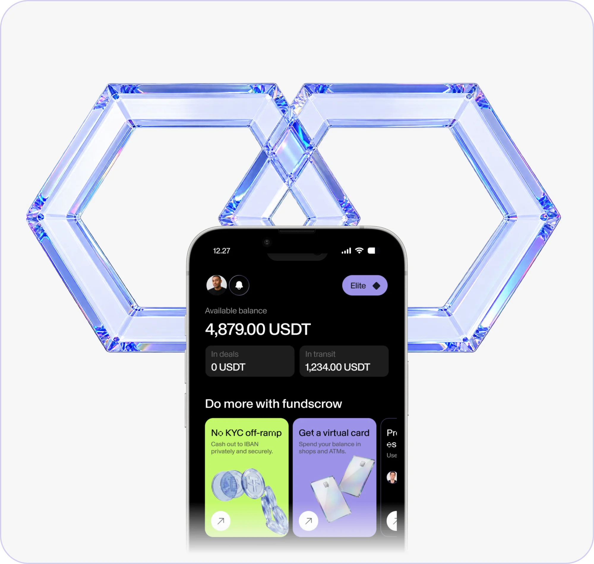 Fundscrow wallet connected to an on-chain network